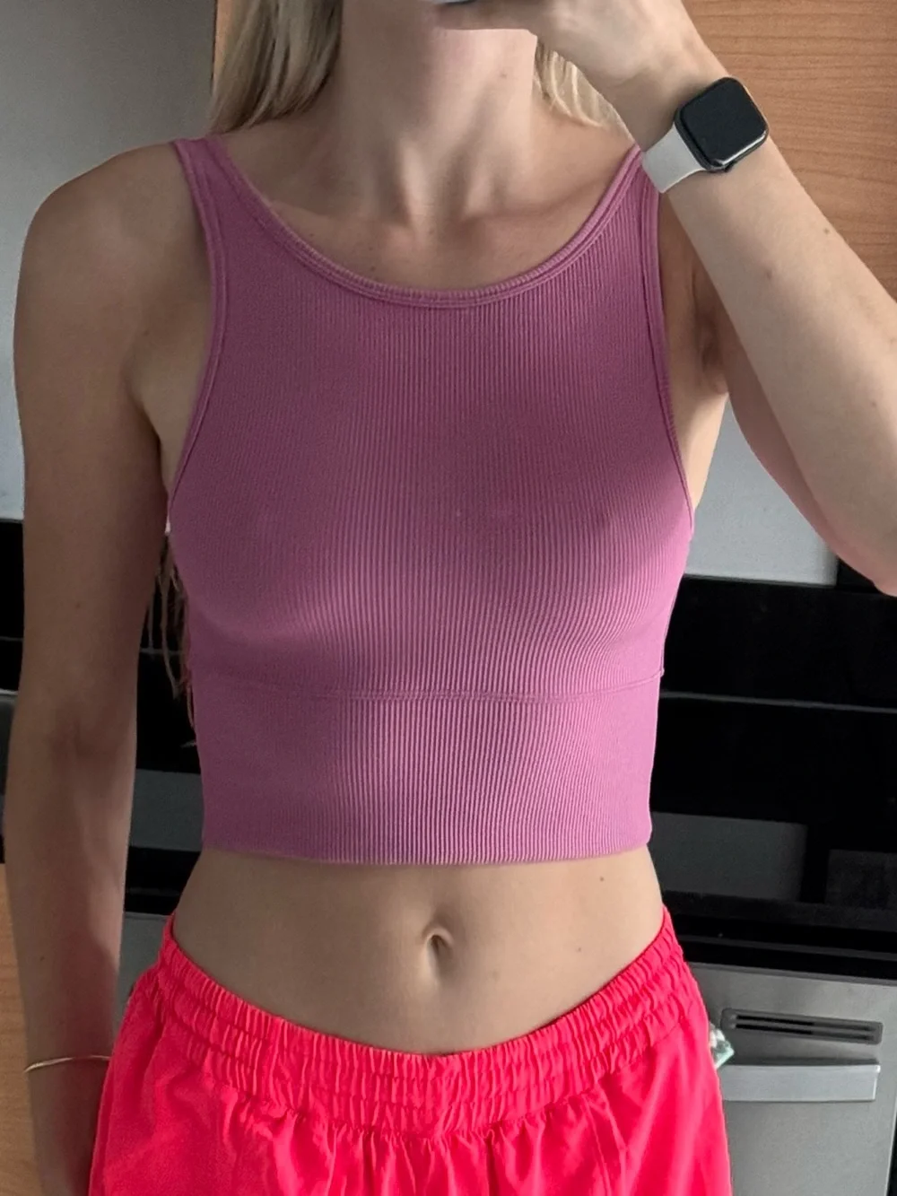 lululemon athletica Ribbed Cropped Tank Top in Pink